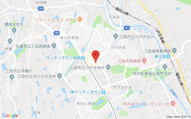 三田の保険相談窓口のマップ